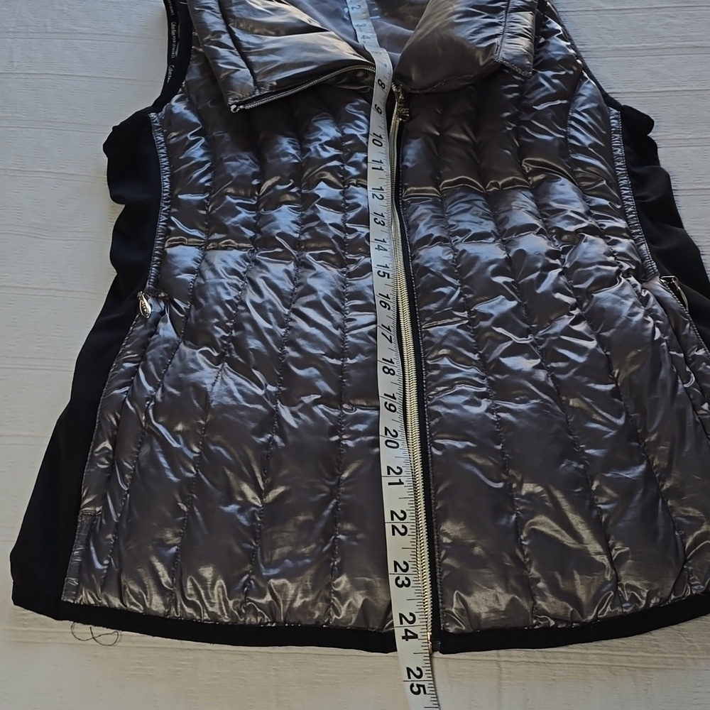 Calvin Klein Performance Asymmetrical Down Vest | Gunmetal Gray | Size XS - Picture 10 of 16